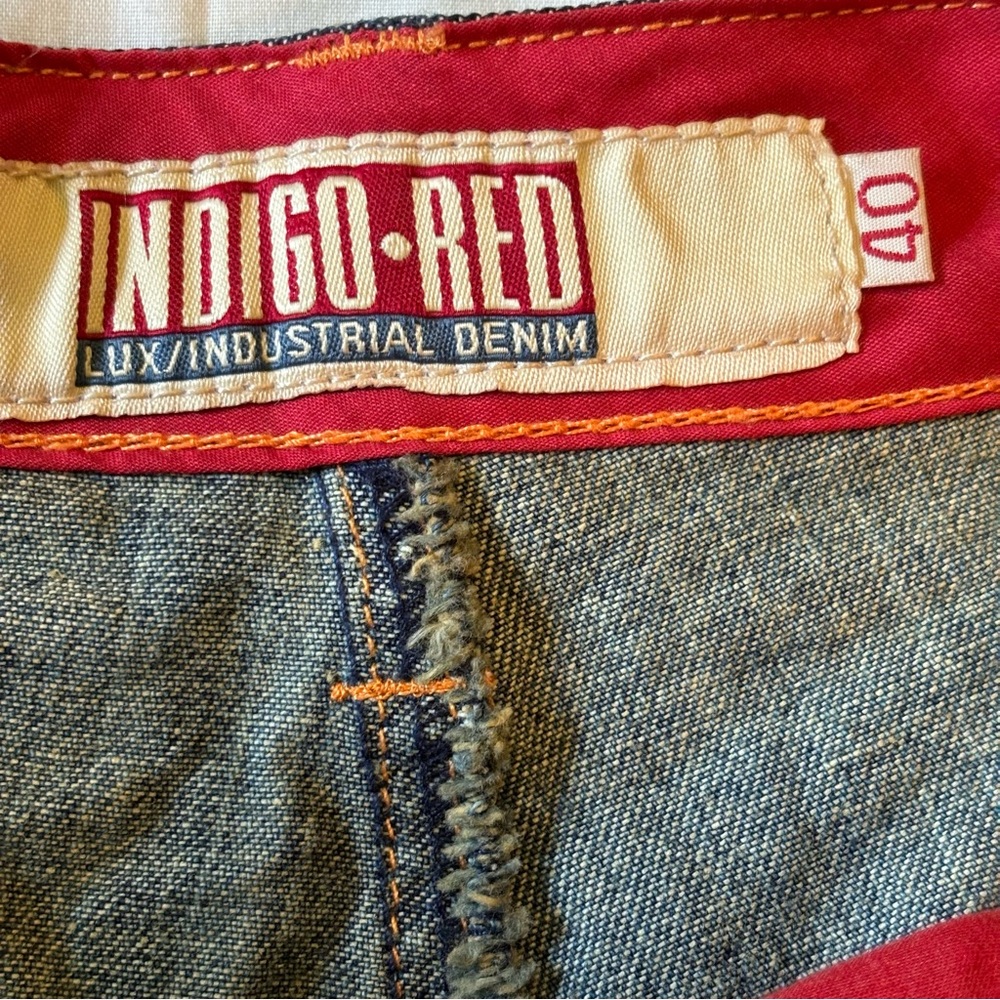 Indigo Red NWOT Mens Faded Farwest Color Industrial Denim Flex Shorts Size 40 - Picture 8 of 15